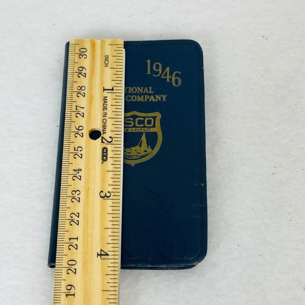Vintage 1946 The National Supply Company NSCO Pocket Planner Calendar Blue Gold